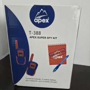 Apex T-388 Walkie-talkies Super Spy Kit Set Of Two Blue & Orange Notebook Pen